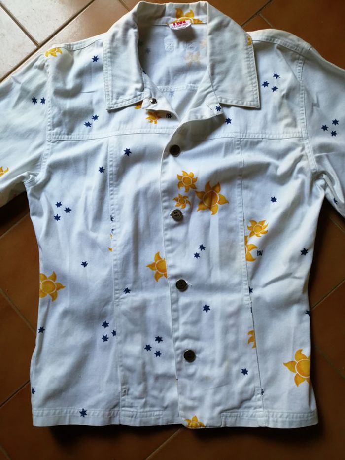 Veste en jean blanche imprimée Taille 2 Dorotennis - photo numéro 2