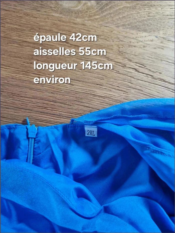 Robe habillée pour mariage ou baptême - bleu - Taille 2XL - Aumora - photo numéro 9