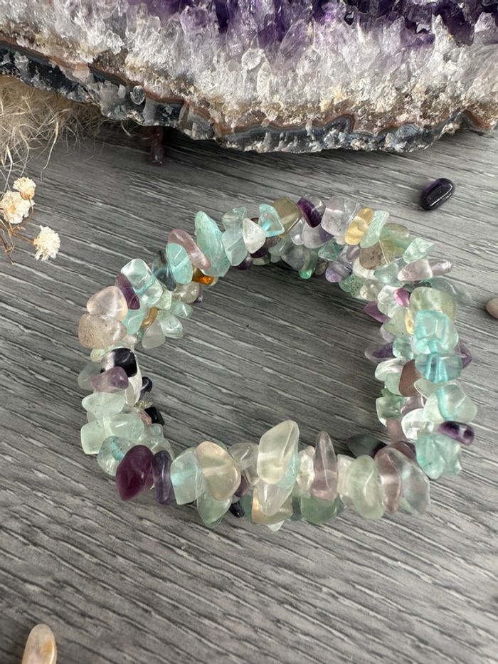 Bracelet large en fluorite véritable du Mexique - Pierre véritable - photo numéro 3
