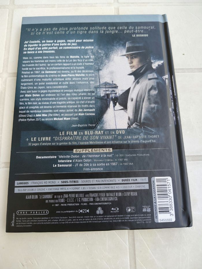 Blu Ray Digibook Le Samouraï : Edition Limitée (Alain Delon, François Perrier) - photo numéro 2