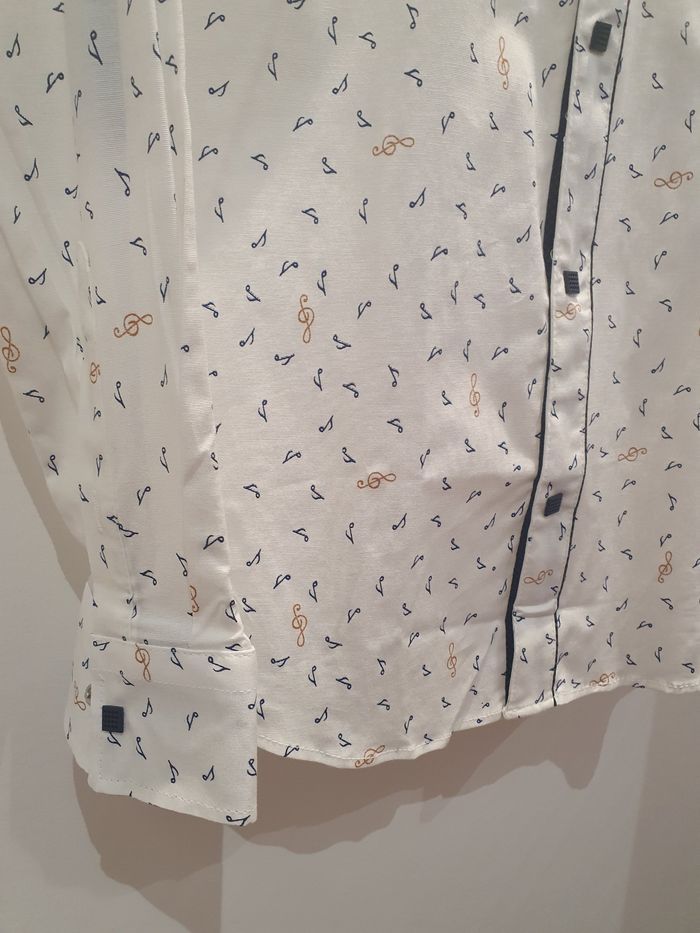 Chemise Musique blanc/camel Taille XL (taille petit) - photo numéro 3