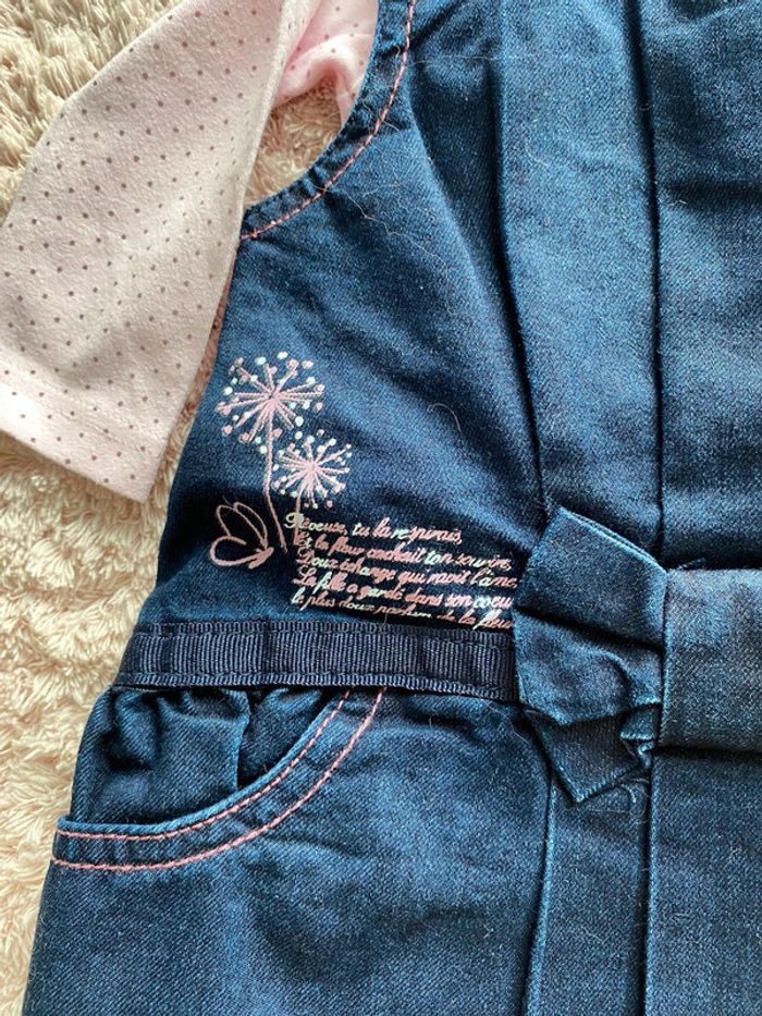 Robe en jeans avec tee-shirts Alphabet 6 mois - photo numéro 2