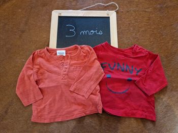 Lot de 2 t-shirts manches longues