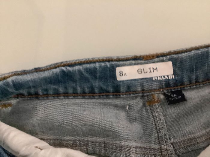 Short long garçon jean bleu T 8 ans kiabi très bon état - photo numéro 3