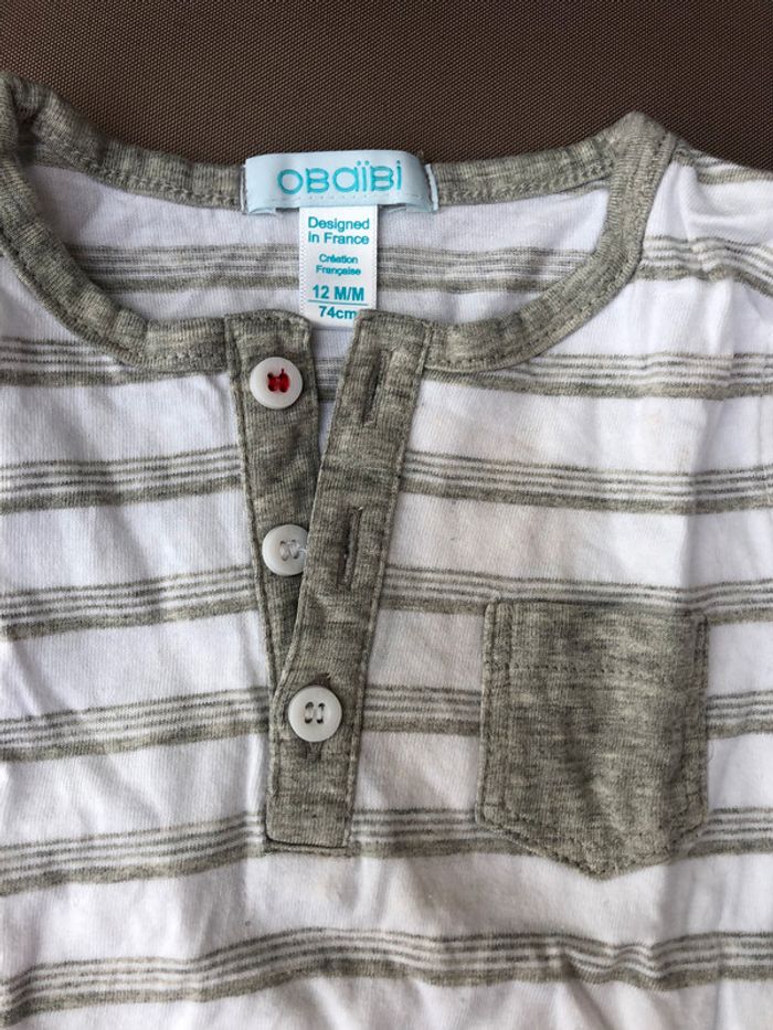 T shirt tunisien OBaibi 12 mois 1 an 100% coton - photo numéro 2