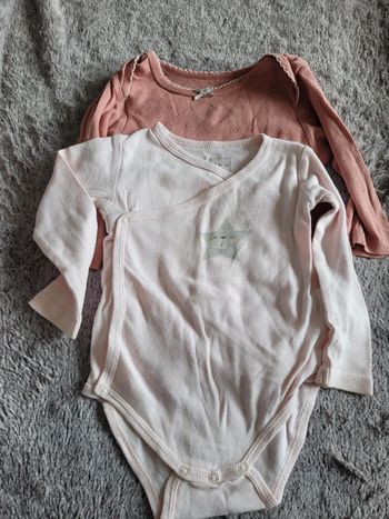 Lot de 2 bodies manches longues 12 mois