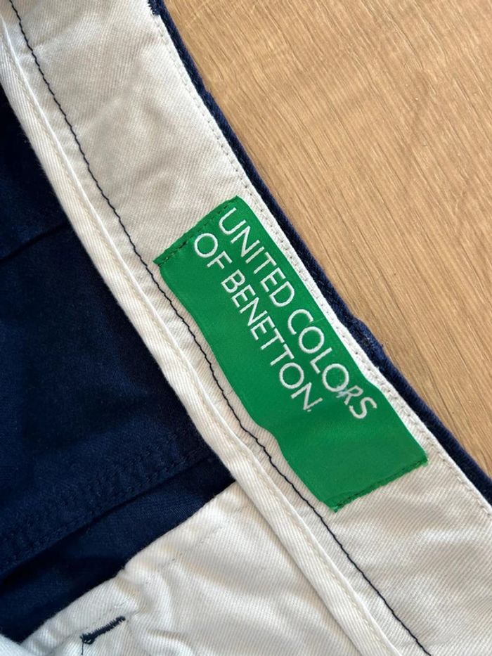 Pantalon à plis benetton - Bleu - Taille 38 - Neuf - photo numéro 4