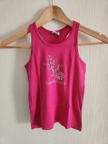 Haut rose fuschia dos nageur Guadeloupe 7-8 ans
