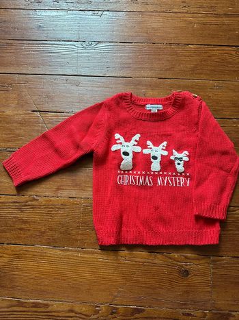 Pull Noël Vertbaudet rouge 18 mois