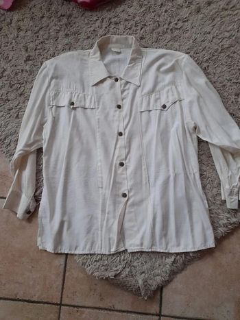 Tunique chemise blanche T44 polyester viscose