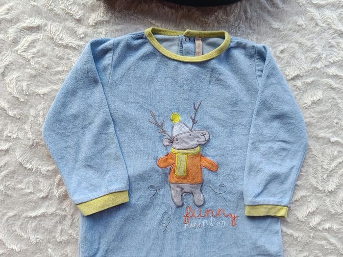 Pyjama grenouillère velours Garçon 24 mois Renne cerf Hiver Funny winter Gémo - photo numéro 3