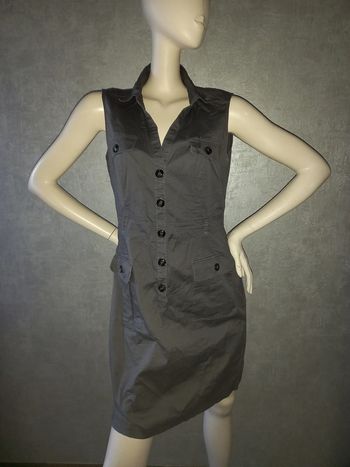 robe grise à fine rayure grise foncé H&M taille 42