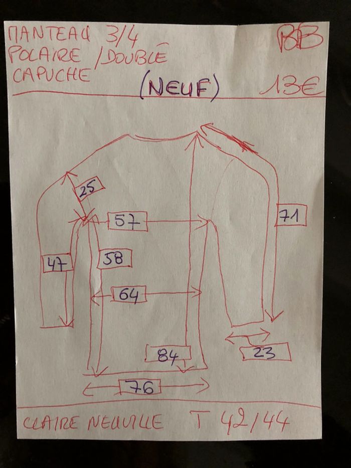 BB- Manteau 3/4 polaire marron à capuche T 42/44  NEUF - photo numéro 16