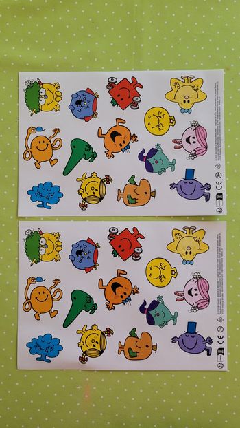 Lot de 2 planches de stickers ou autocollants Madame Monsieur .Stickers ou autocollants Madame Monsieur