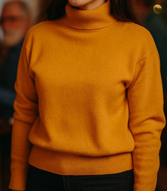Pull col roulé jaune moutarde Jennyfer – Taille XS - photo numéro 2