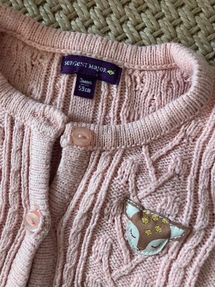 Gilet rose 3/6 mois - photo numéro 2