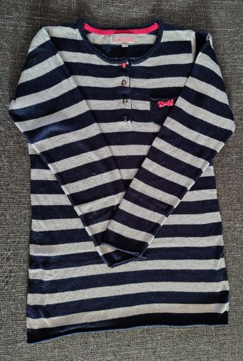 Robe en mailles fille rayée