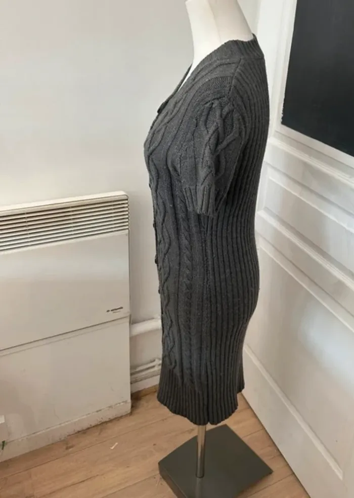 123 robe pull boutonné, grise femme, taille 38 - photo numéro 5