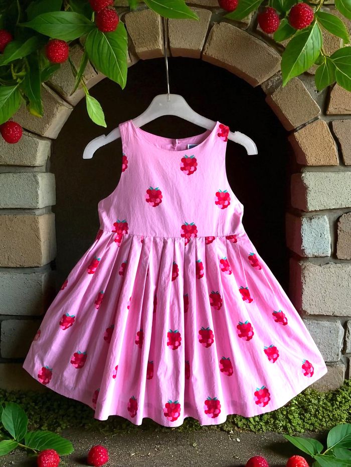 JACADI - ROBE PATINEUSE FILLE MOTIF FRUITS, TOUCHES FLASHIES & DECOUPE DOS 4A - photo numéro 5