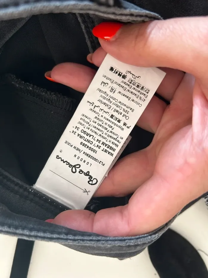 Pepe Jeans pantalon, jean, slim gris, femme, taille 34 - photo numéro 6