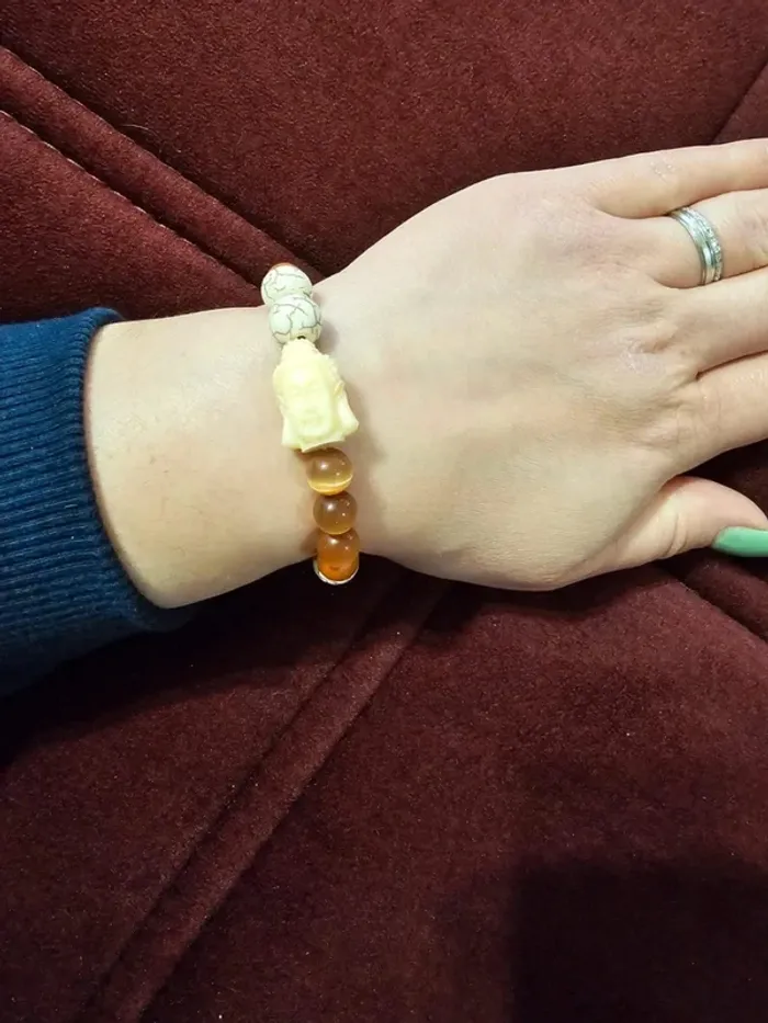 Bracelet Bouddha Fantaisie - Perles et Pendentif - 16.5cm - Neuf - photo numéro 2