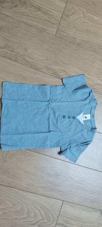 T-shirt manches courtes rayé blanc vert Palomino - 7 ans