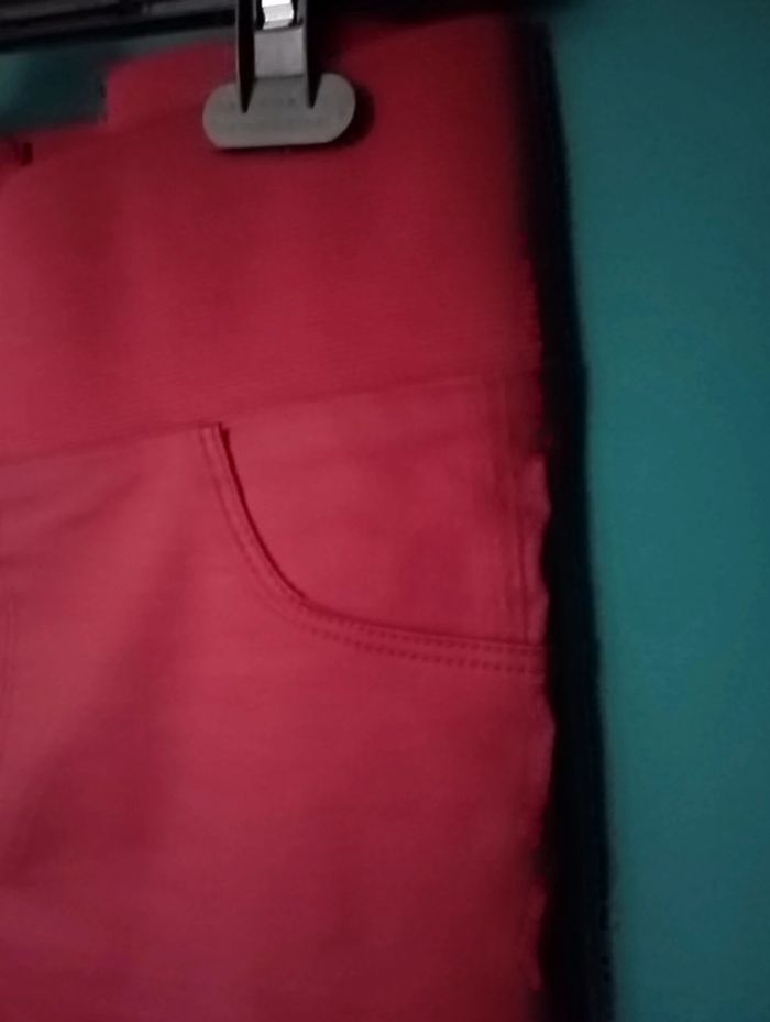 Pantalon legging taille élastique bordeaux - photo numéro 3