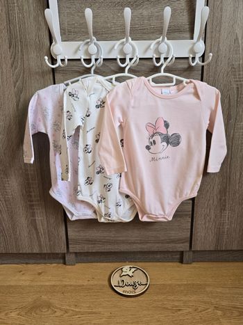 Vêtement Bébé Fille - 3 bodies - Disney - 12 mois