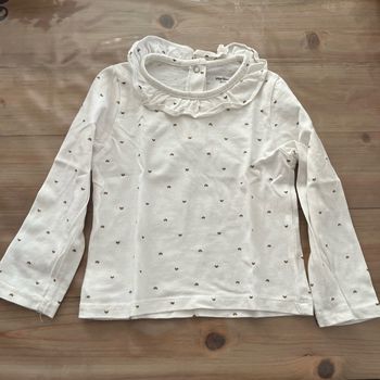 T-shirt Blanc coeur doré vertbaudet 18 mois