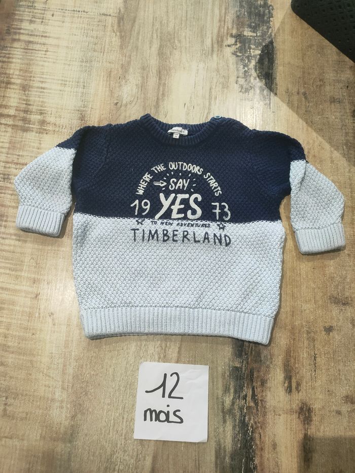 Pull en mailles manches longues pour bébé garçon 12 mois Timberland - photo numéro 1