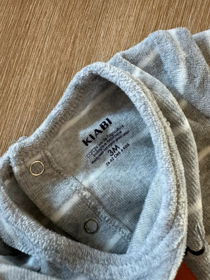 Pyjama velours ligné gris - photo numéro 3