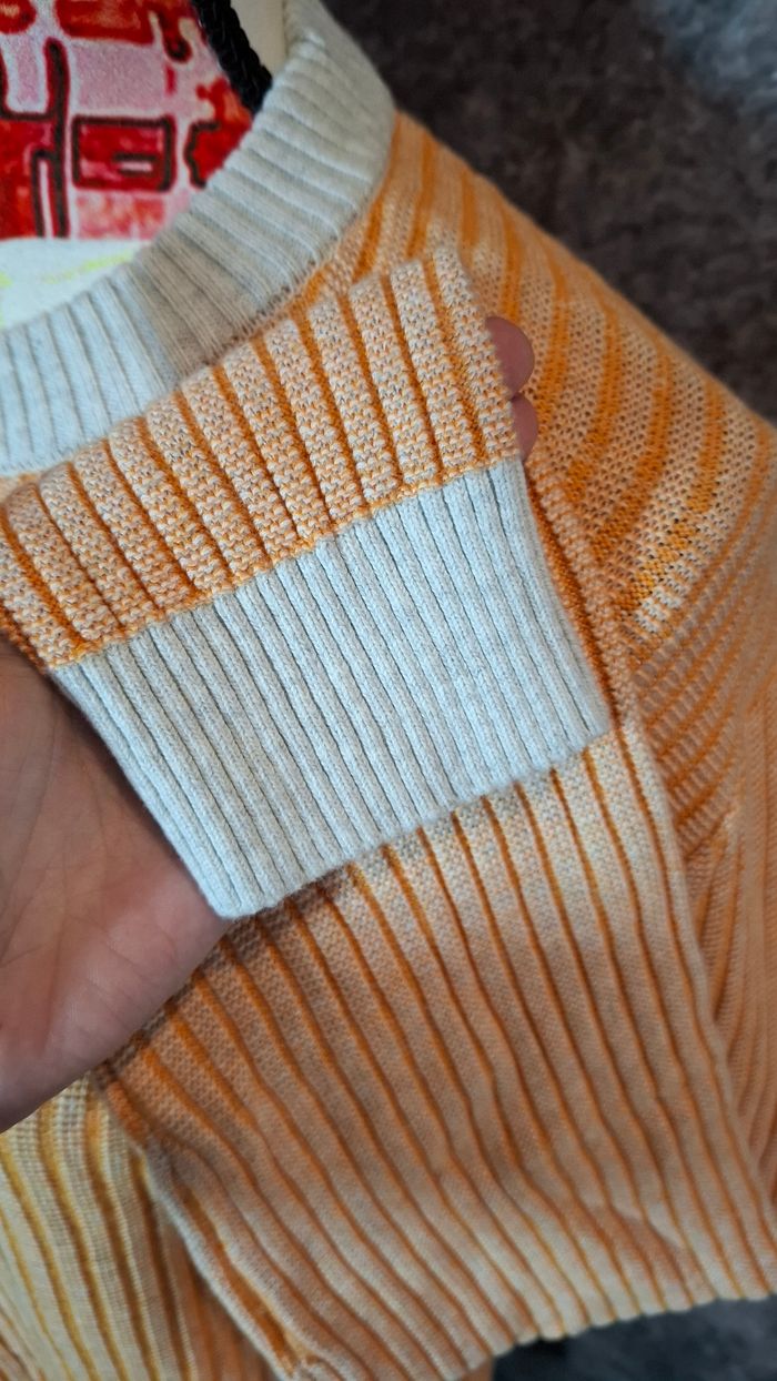 Pull maille côtelée orange gris Esprit - photo numéro 4