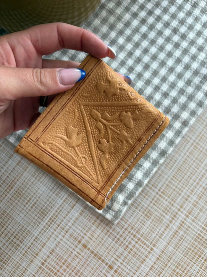 Porte monnaie 100% cuir - à motif - fabrication artisanale - photo numéro 4