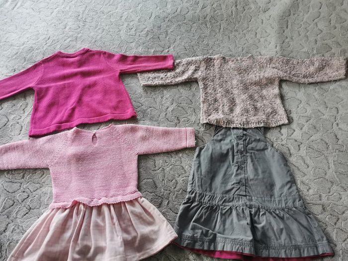 Robes et gilets bébé 18 mois lot de 4 habits roses - photo numéro 16