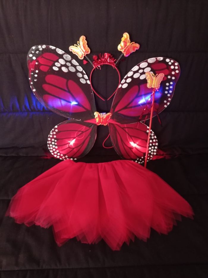 Déguisement papillon rouge et accessoires 3-6ans