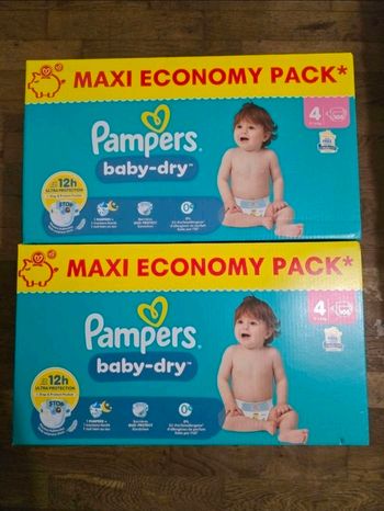 🌟 Pampers Baby Dry 2x108 couches Taille 4 ( 9 - 15 kg) 🌟
