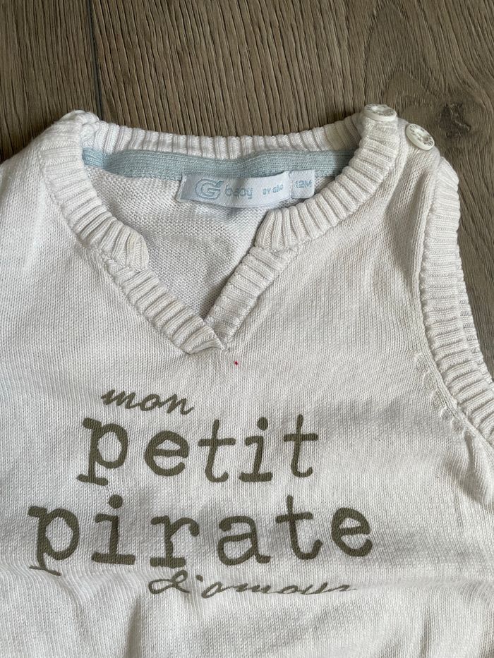 ensemble pantalon - pull sans manche 12 mois - photo numéro 4