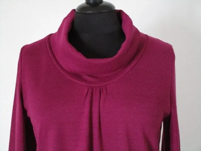 Pull prune col roulé manches 3/4 Jac Jac 38 NEUF - photo numéro 3