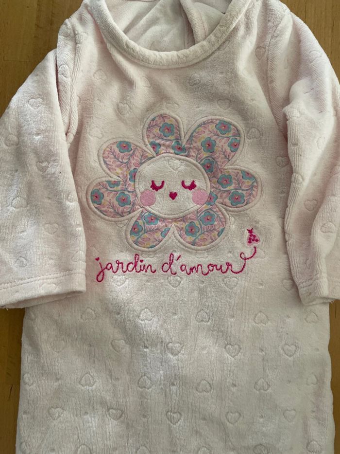 Pyjama velours rose 9 mois  du pareil au même - photo numéro 2