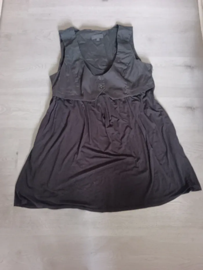 Tunique longue noire effet superposé Kiabi Taille 46