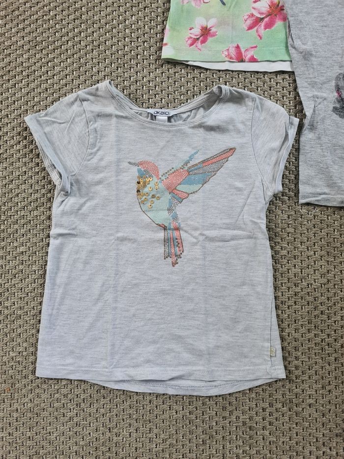 Lot de 3 t-shirts motifs "tropical" manches courtes fille - 6 ans - photo numéro 2
