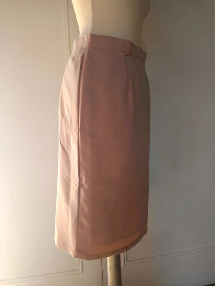 Ensemble tailleur jupe blaser modal matière noble qualité vintage rare Gregory Pat Paris rose t M 38 - photo numéro 11