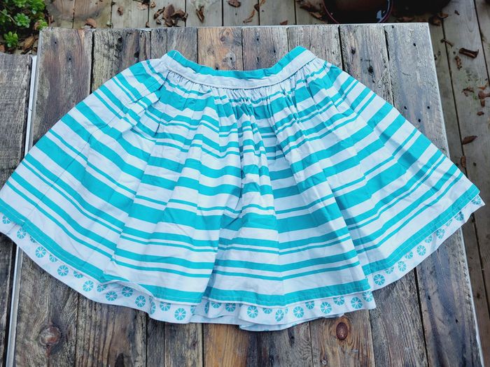 Magnifique jupe réversible 🏵 Okaïdi, tons bleu turquoise/vert, 12 ans - photo numéro 4