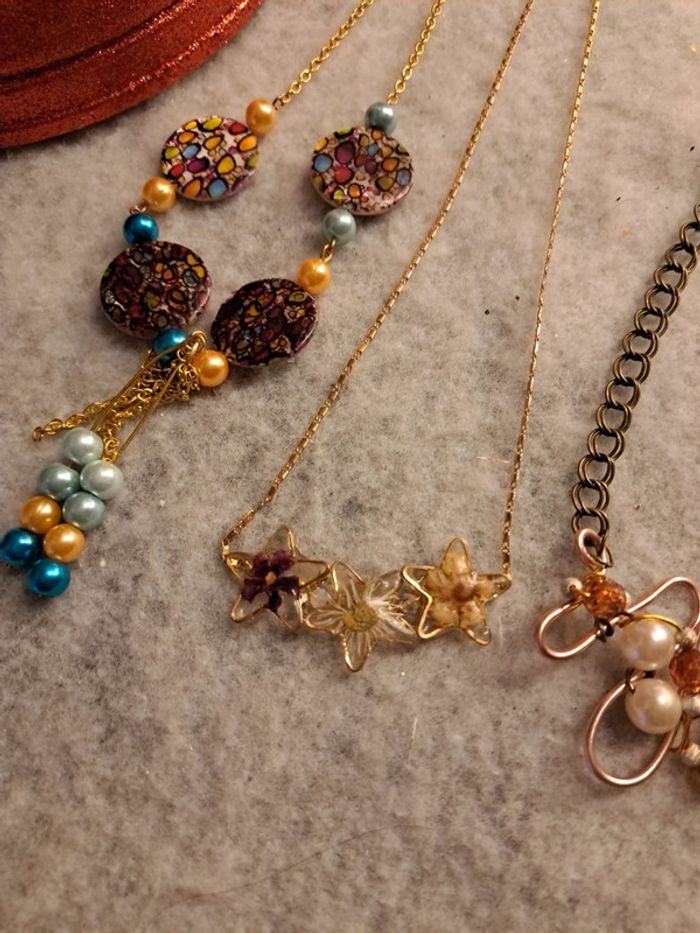 Lot de colliers multicolore doré - photo numéro 5