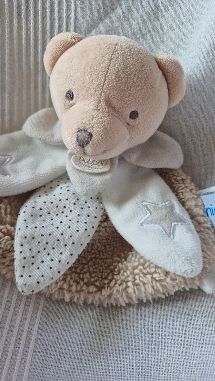 Doudou plat unicef beige et blanc - photo numéro 2