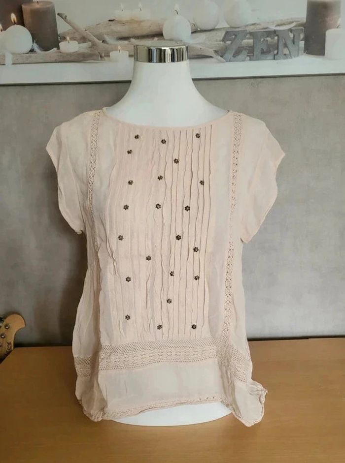 Magnifique blouse vieux rose Taille S