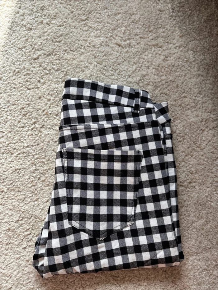 Pantalon à carreau noir et blanc taille 38/M neuf