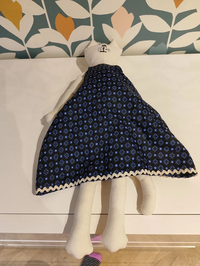 Poupée peluche doudou chat chiffon fait main - photo numéro 7