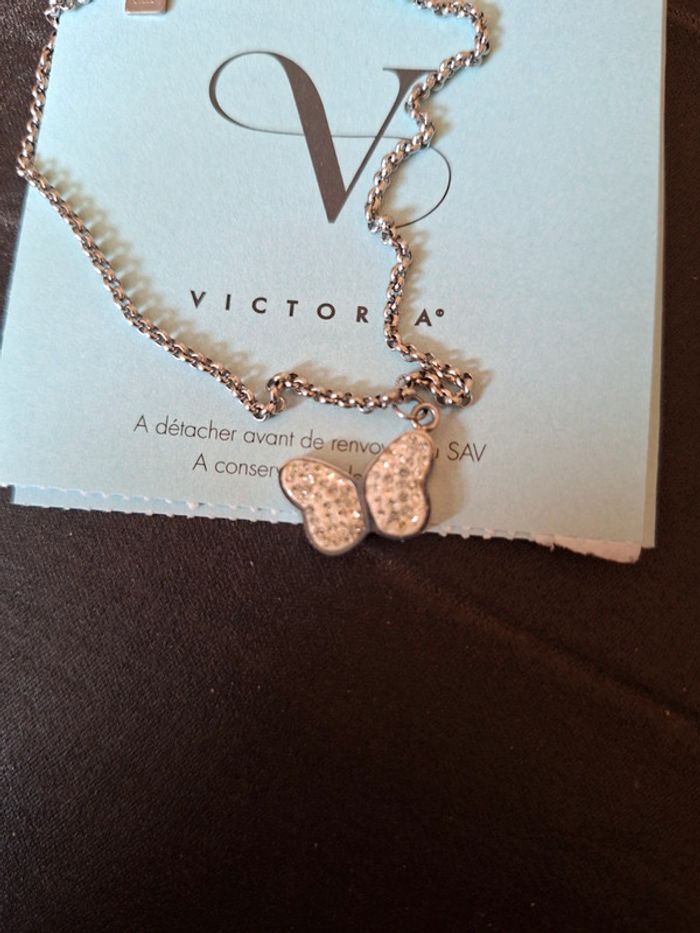 Chaîne de cheville Bijoux Victoria Papillon Acier Strass - photo numéro 4