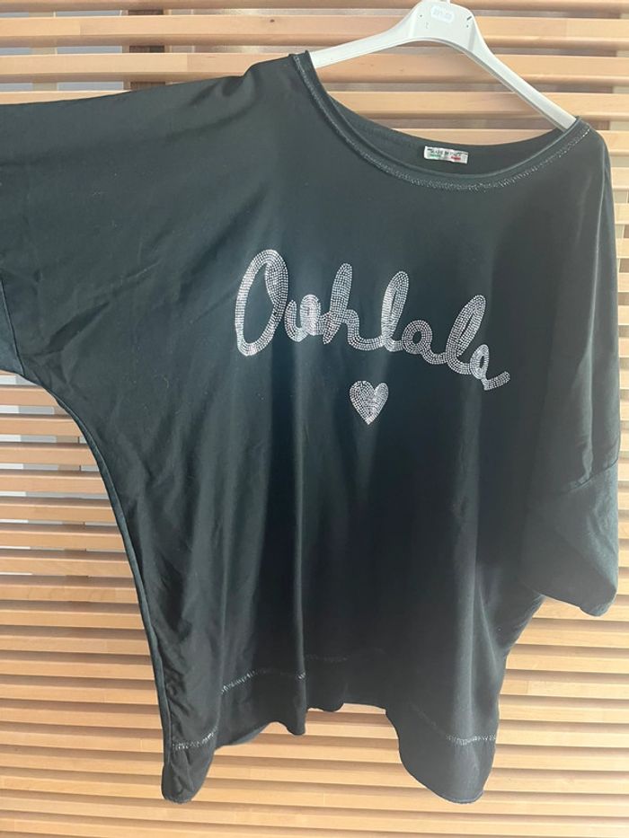 Tee shirt oversize Made in Italy strass - photo numéro 2